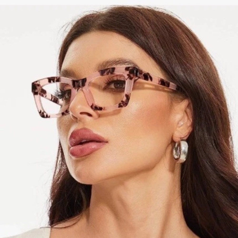 Retro Womens Reading Glasses Oversized Square Oprah Readers Thick Large Pink 2.0